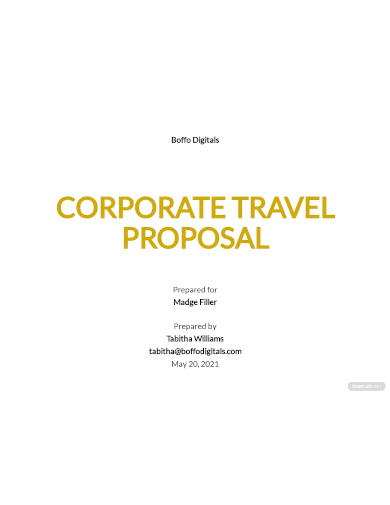 corporate travel proposal template