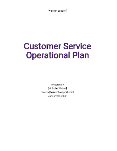 customer service operational plan