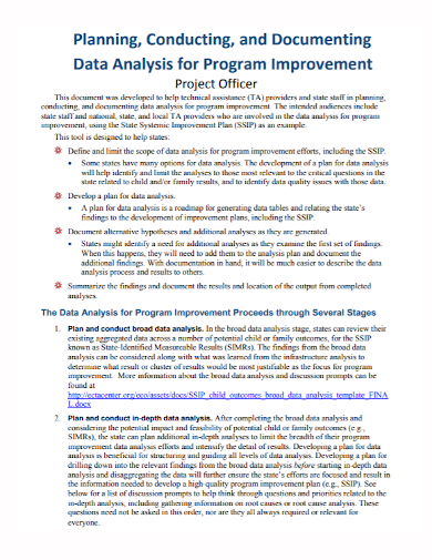 data analysis program project plan