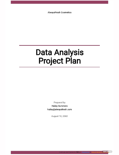 data analysis project plan template