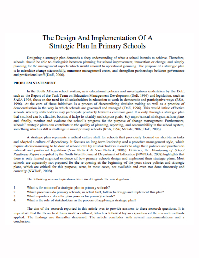 design implementation strategic plan
