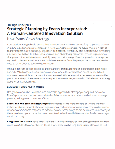 design innovation strategic plan