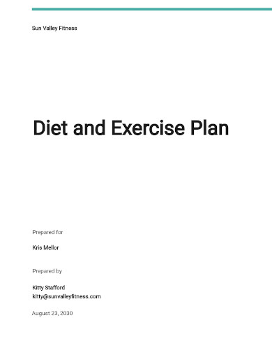 diet and exercise plan