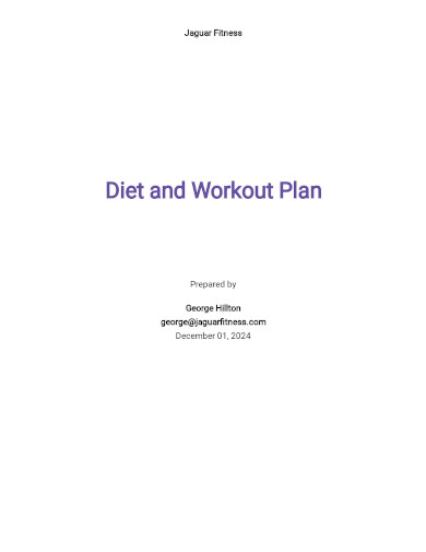diet and workout plan