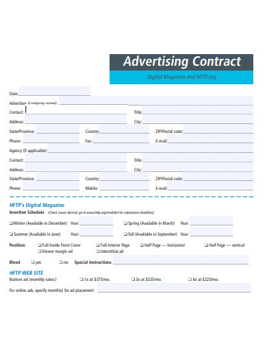 digital advertising contract example