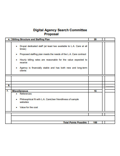 digital agency search committee proposal