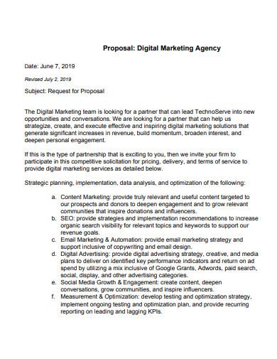 digital marketing agency proposal