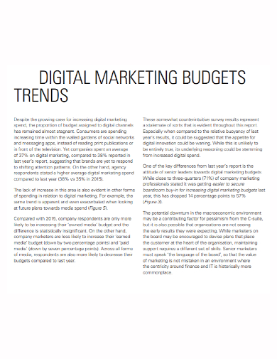 digital marketing budget trends