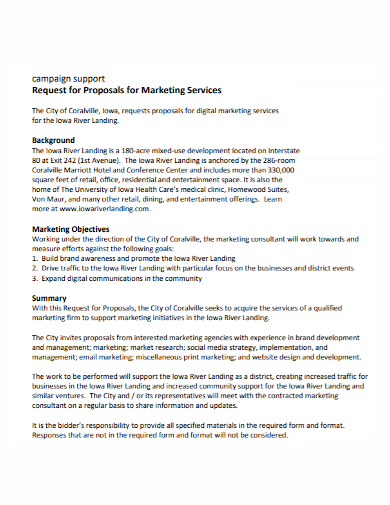 digital marketing campaign support proposal