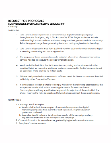 digital marketing services campaign proposal