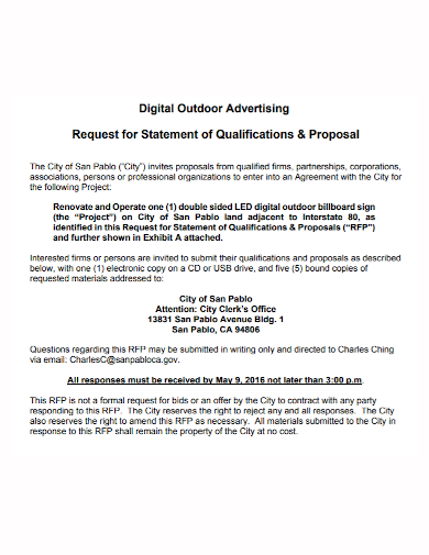 digital outdoor advertising proposal