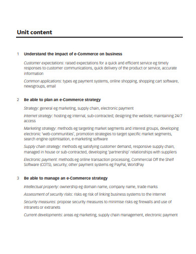 e commerce strategy business plan