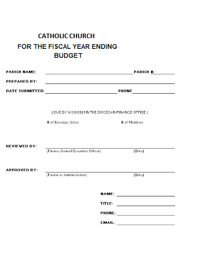 editable catholic church budget