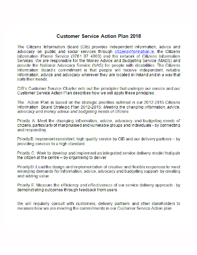 editable customer service action plan