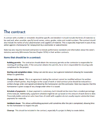 editable residential construction contract