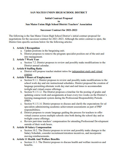 editable teacher contract proposal