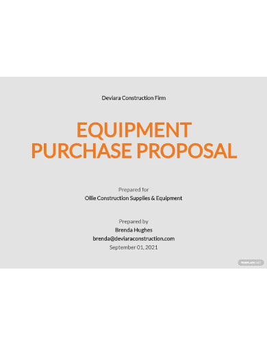 equipment purchase proposal