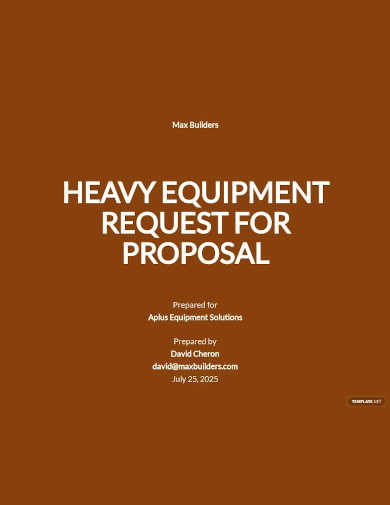 equipment request for proposal template