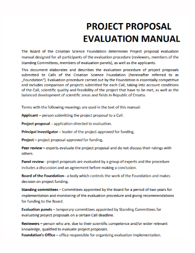 evaluation manual project proposal