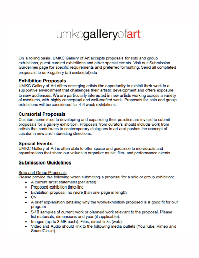 event gallery exhibition proposal