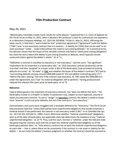 film production company contract