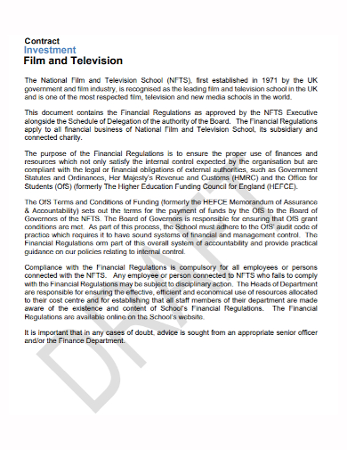 film television investment contract