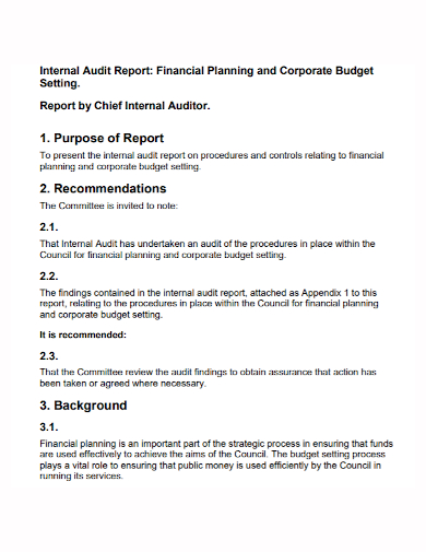 financial planning corporate budget