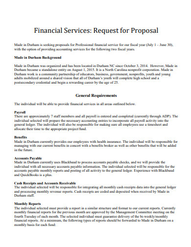 financial services proposal