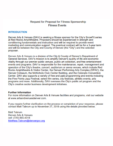 fitness sponsoship event proposal