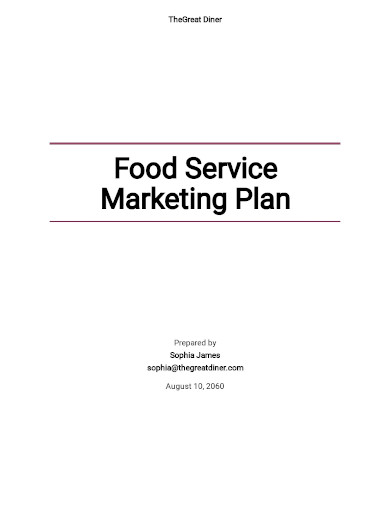 food service marketing plan
