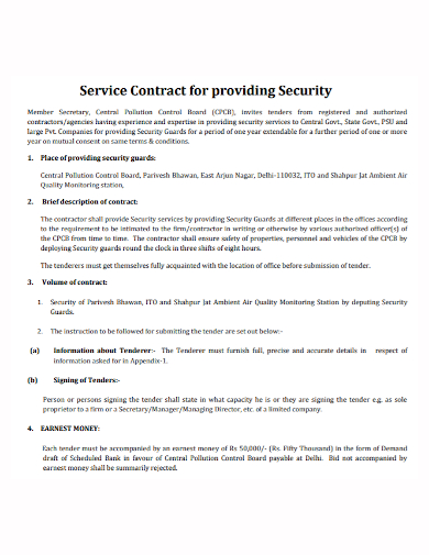 formal security services contract