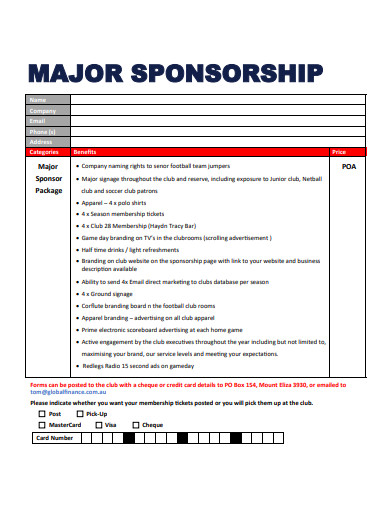 formal soccer club sponsorship proposal