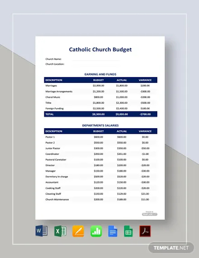 free catholic church budget template