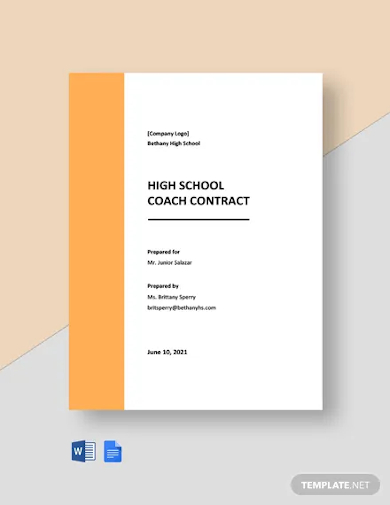 free high school coach contract template