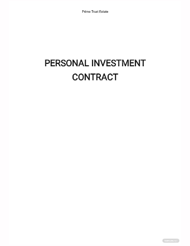 free personal investment contract template
