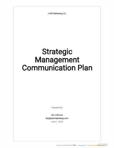 free sample strategic communication plan template