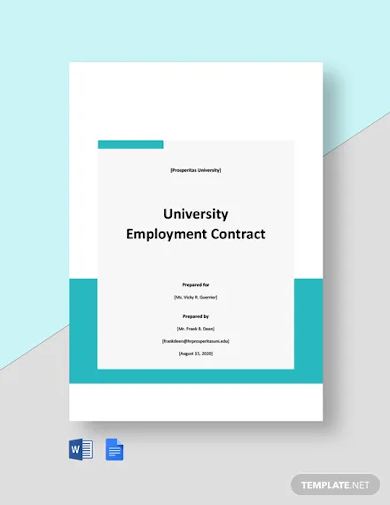 free university employment contract template