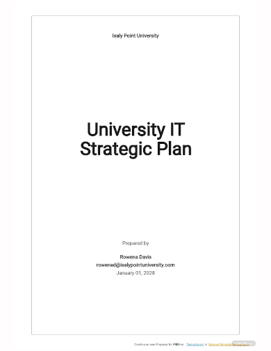 free university it strategic plan template