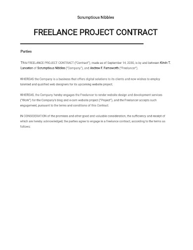 freelance project contract