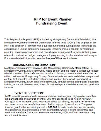 fundraising event planner proposal