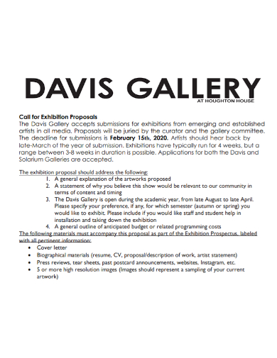 gallery call for exhibition proposal