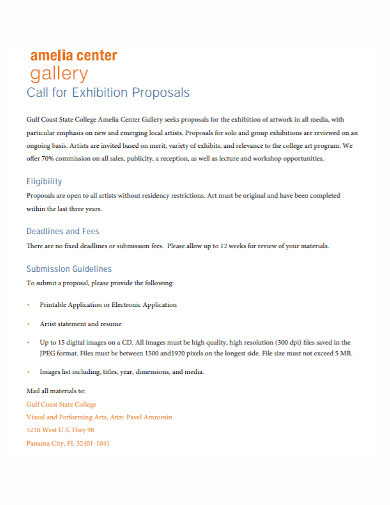 gallery center exhibition proposal