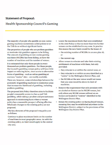 gaming council sponsorship proposal