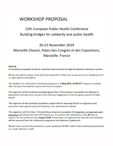 health conference workshop proposal