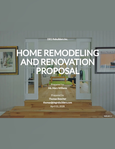 home remodeling and renovation proposal template