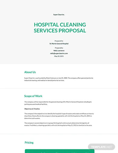 hospital cleaning services proposal