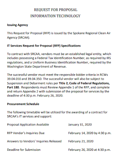 it investment air agency proposal