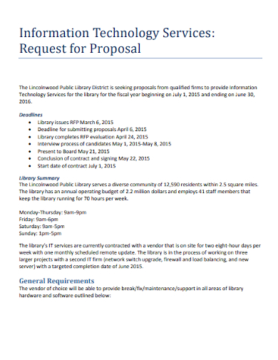 it investment request for proposal
