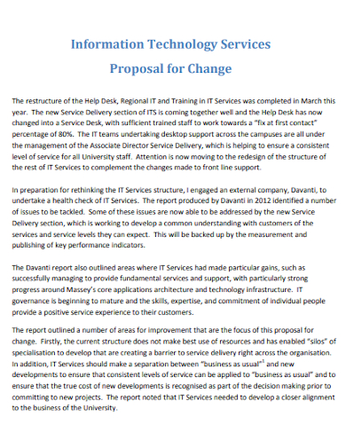 it investment service proposal for change