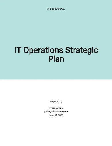 it operations strategic plan